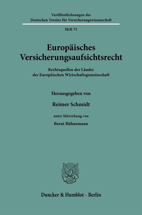 Cover Europäisches Versicherungsaufsichtsrecht