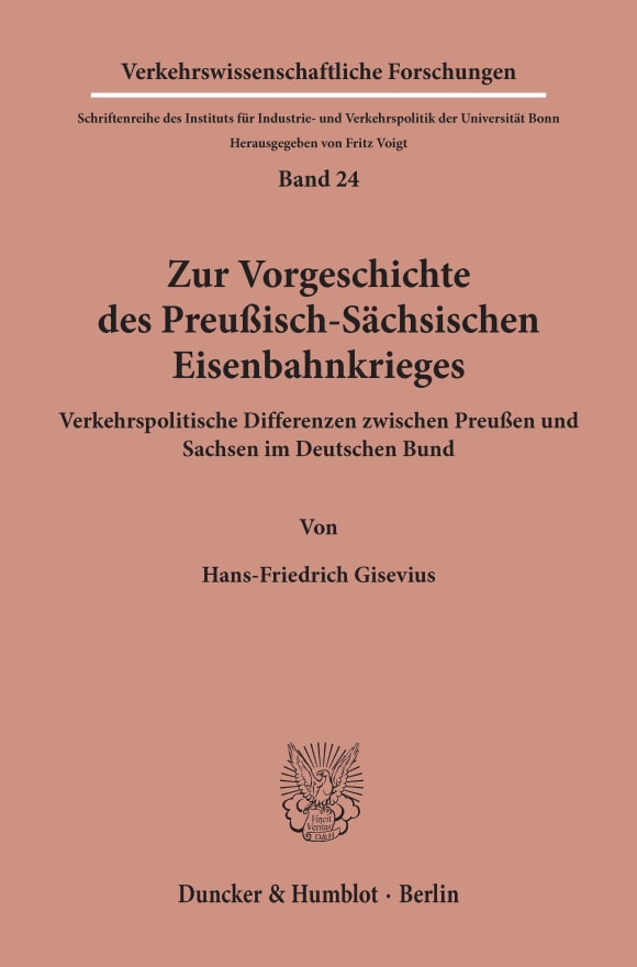 Cover Zur Vorgeschichte des Preußisch-Sächsischen Eisenbahnkrieges