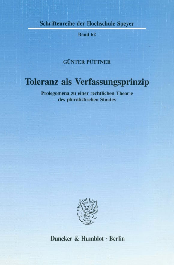 Cover Toleranz als Verfassungsprinzip