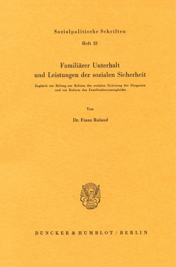 Cover Familiärer Unterhalt und Leistungen der sozialen Sicherheit