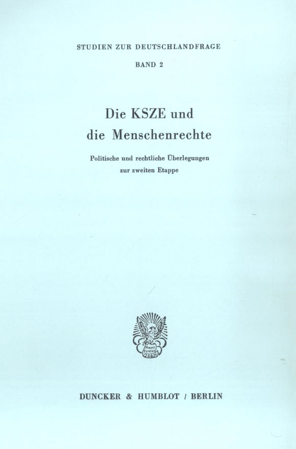 Cover Die KSZE und die Menschenrechte