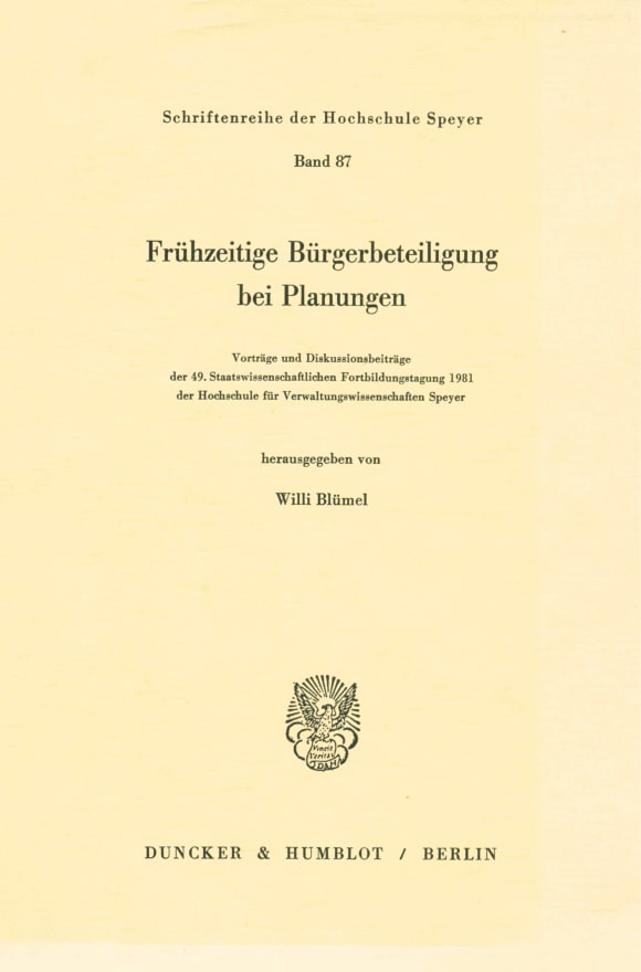 Cover Frühzeitige Bürgerbeteiligung bei Planungen