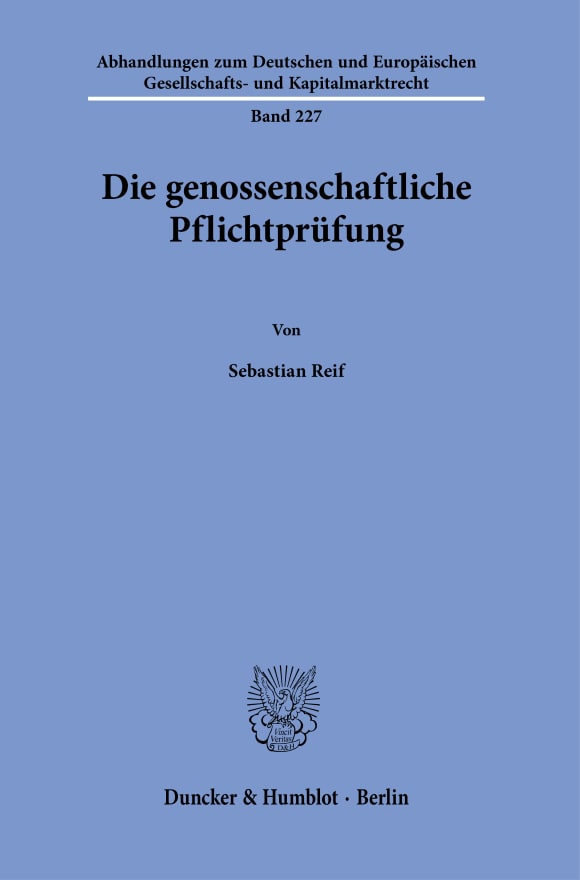 Cover Die genossenschaftliche Pflichtprüfung