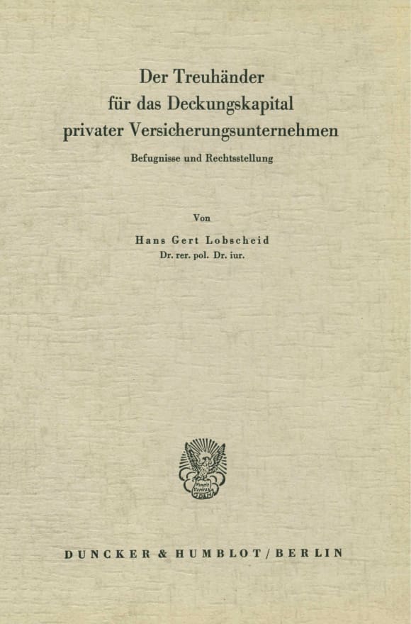 Cover Der Treuhänder für das Deckungskapital privater Versicherungsunternehmen