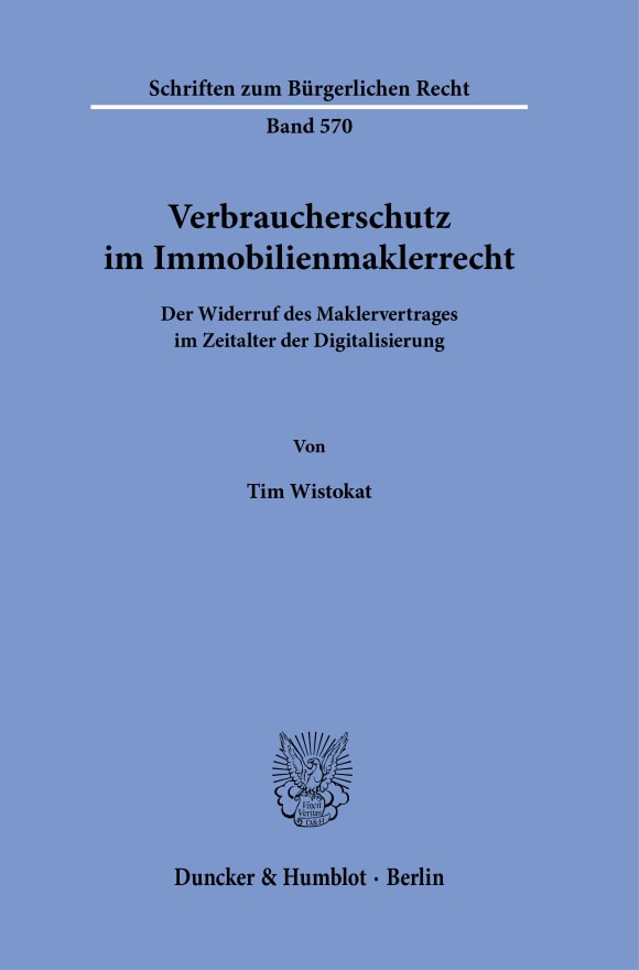 Cover Verbraucherschutz im Immobilienmaklerrecht