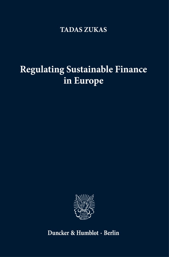 Cover Regulating Sustainable Finance in Europe