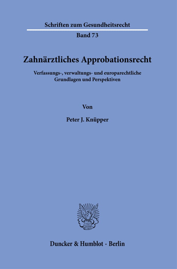 Cover Schriften zum Gesundheitsrecht (SGR)