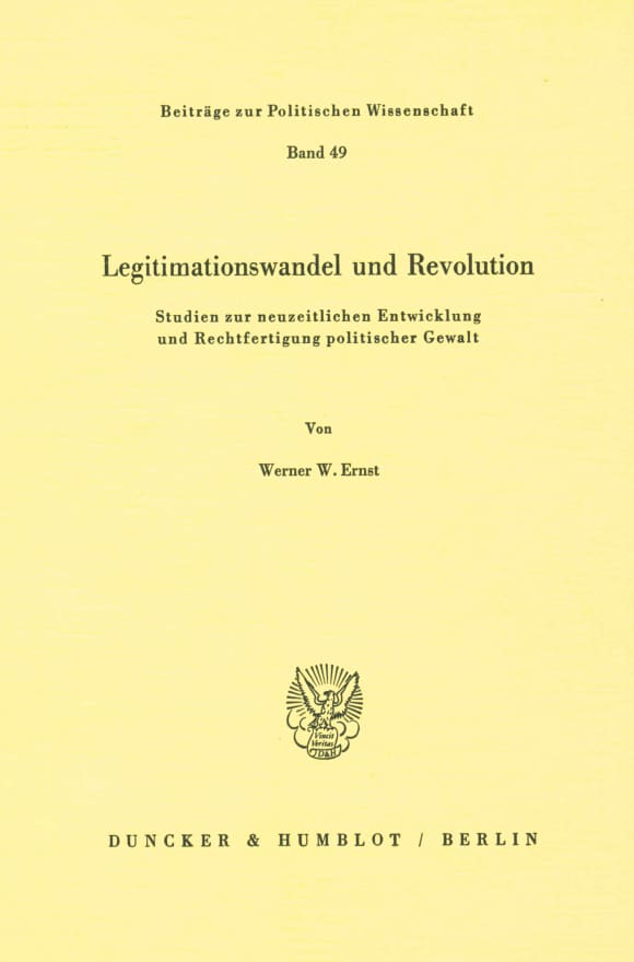 Cover Legitimationswandel und Revolution