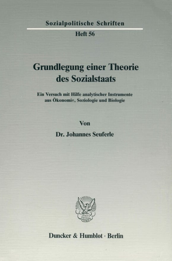 Cover Grundlegung einer Theorie des Sozialstaats