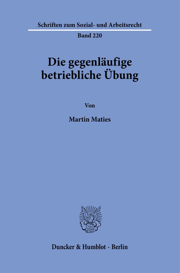 Cover Die gegenläufige betriebliche Übung