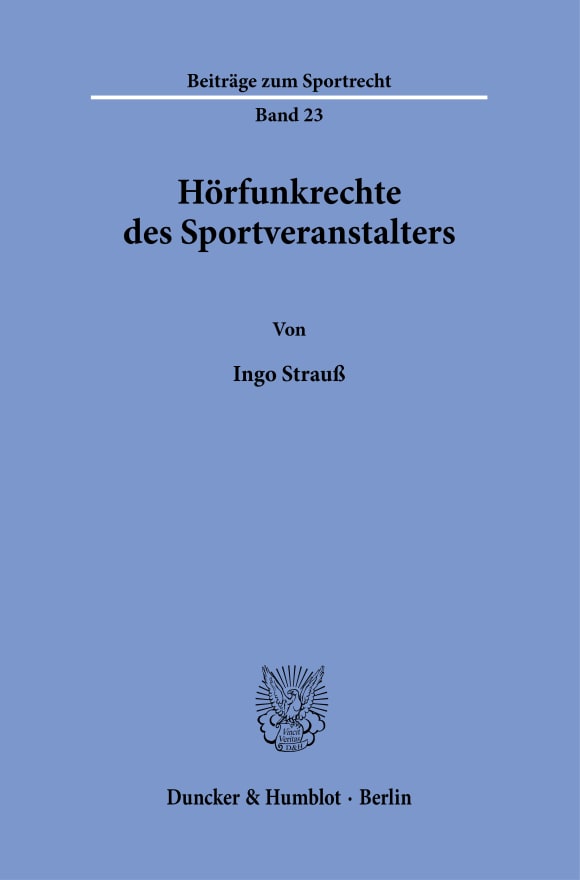 Cover Hörfunkrechte des Sportveranstalters