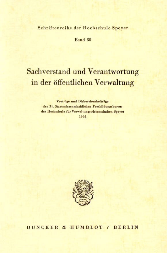 Cover Sachverstand und Verantwortung in der öffentlichen Verwaltung