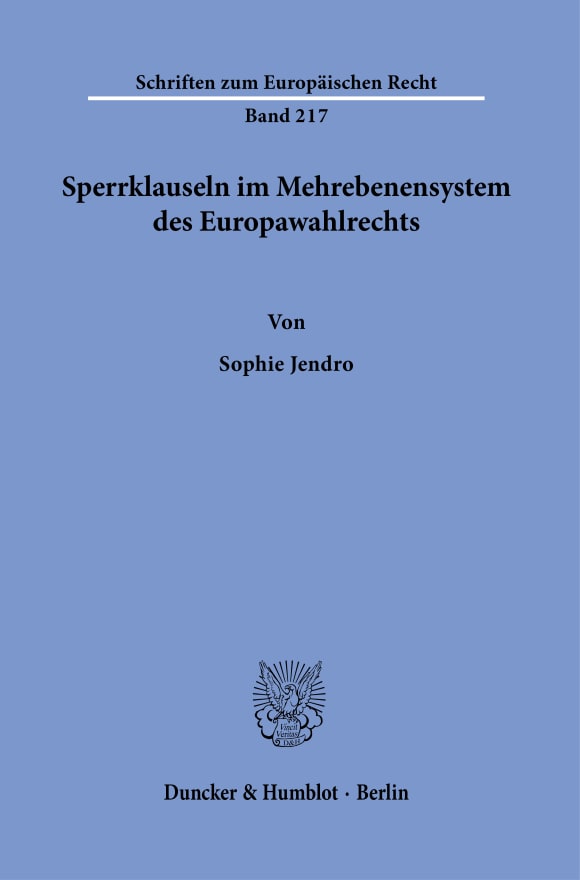 Cover Sperrklauseln im Mehrebenensystem des Europawahlrechts