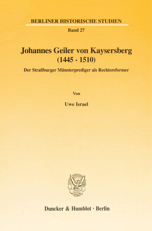 Cover Johannes Geiler von Kaysersberg (1445–1510)