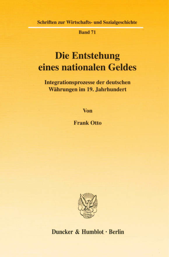 Cover Die Entstehung eines nationalen Geldes