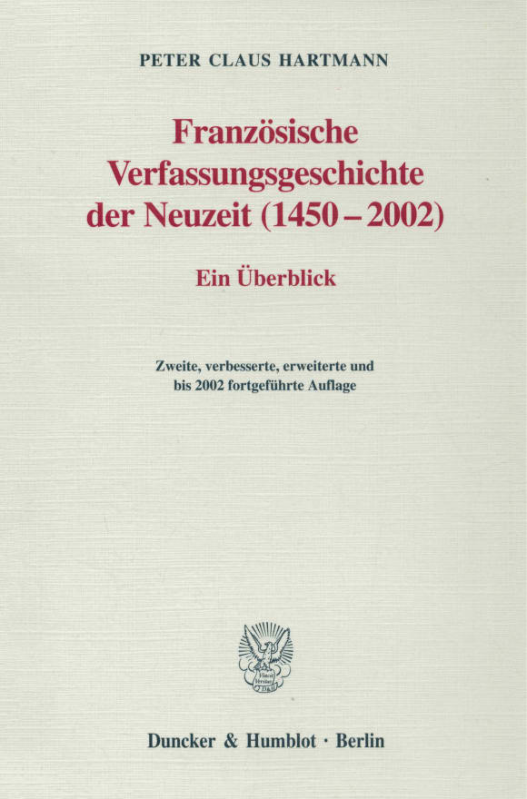 Cover Französische Verfassungsgeschichte der Neuzeit (1450–2002)