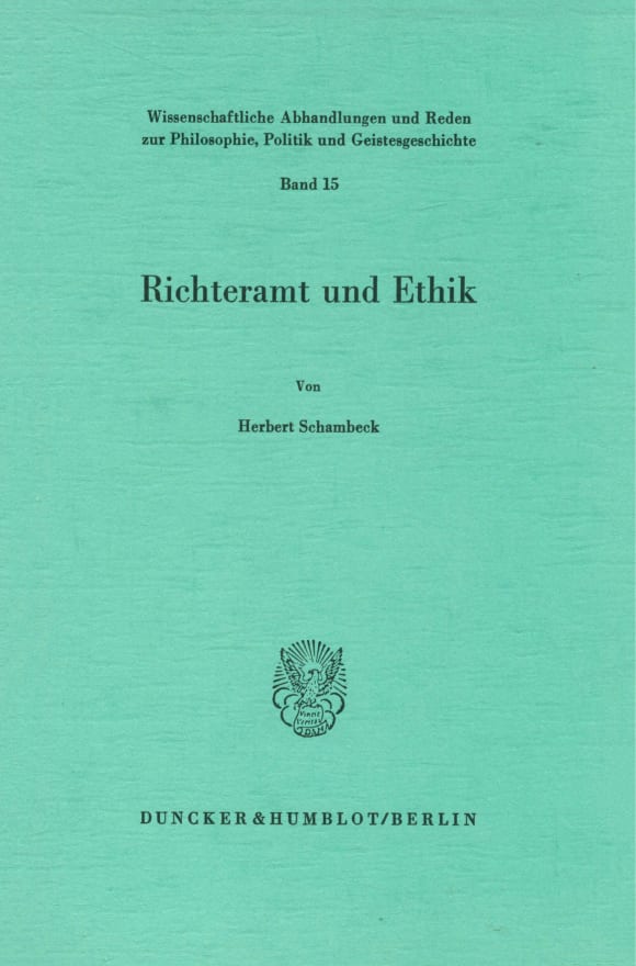 Cover Richteramt und Ethik