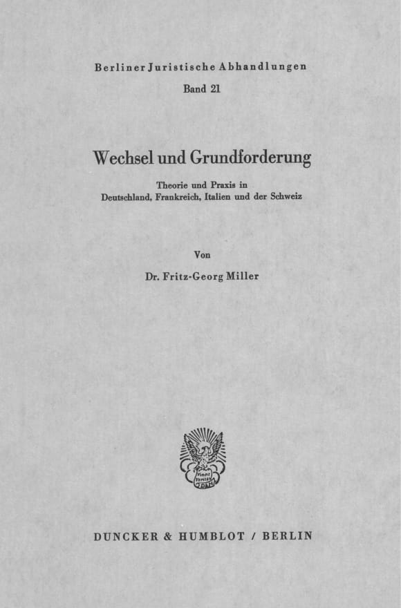 Cover Wechsel und Grundforderung