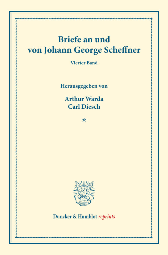 Cover Briefe an und von Johann George Scheffner