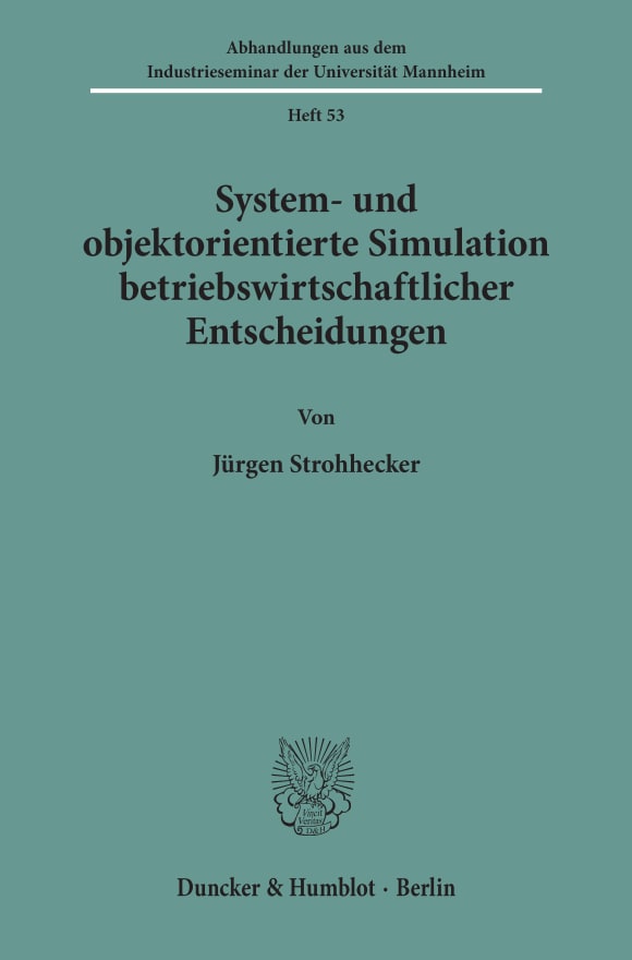 Cover System- und objektorientierte Simulation betriebswirtschaftlicher Entscheidungen