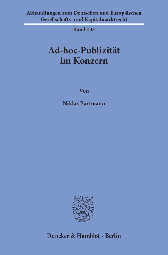 Cover Ad-hoc-Publizität im Konzern