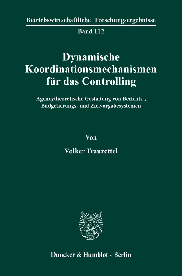 Cover Dynamische Koordinationsmechanismen für das Controlling