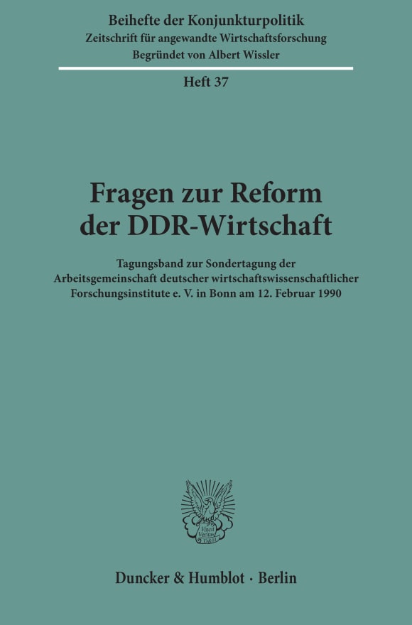 Cover Fragen zur Reform der DDR-Wirtschaft