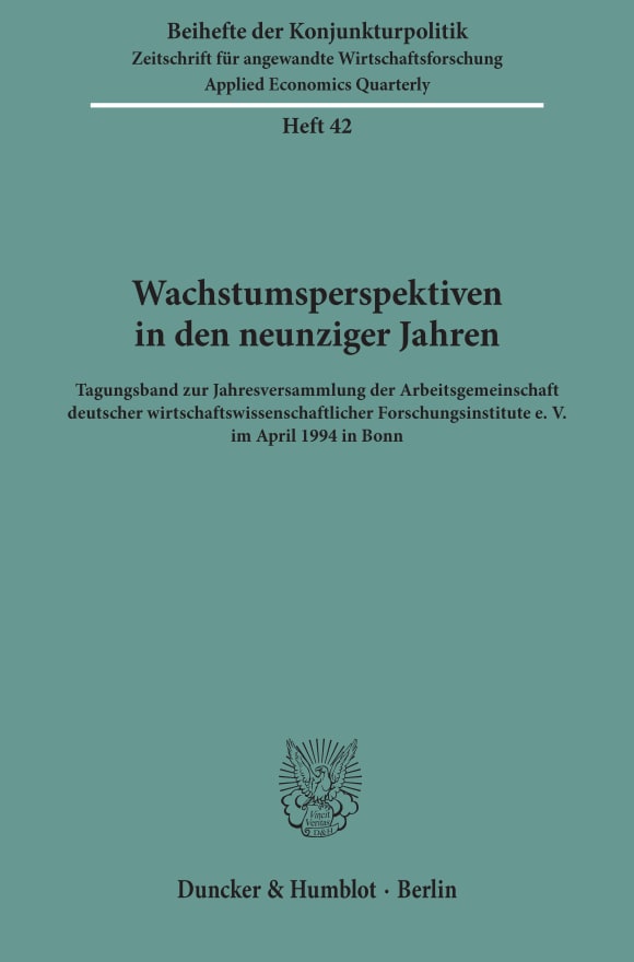 Cover Wachstumsperspektiven in den neunziger Jahren