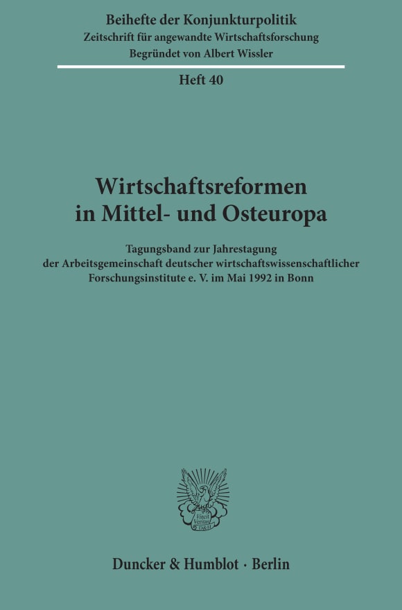 Cover Wirtschaftsreformen in Mittel- und Osteuropa