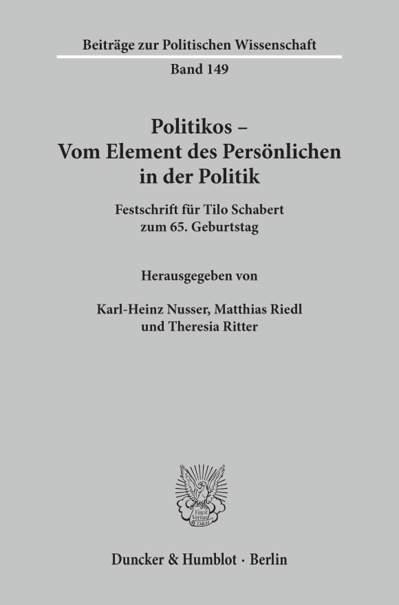 Cover Politikos - Vom Element des Persönlichen in der Politik