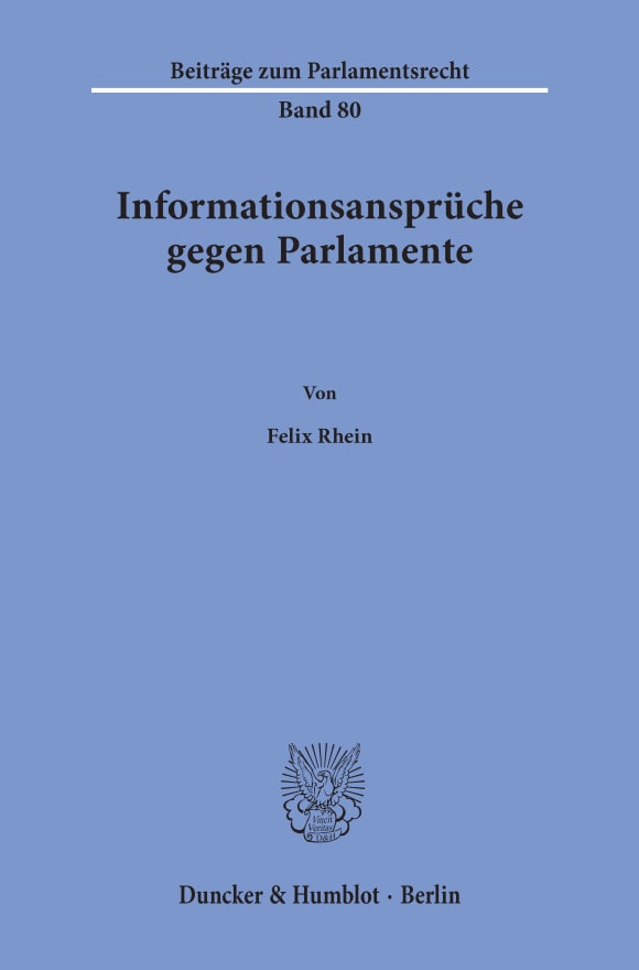 Cover Informationsansprüche gegen Parlamente