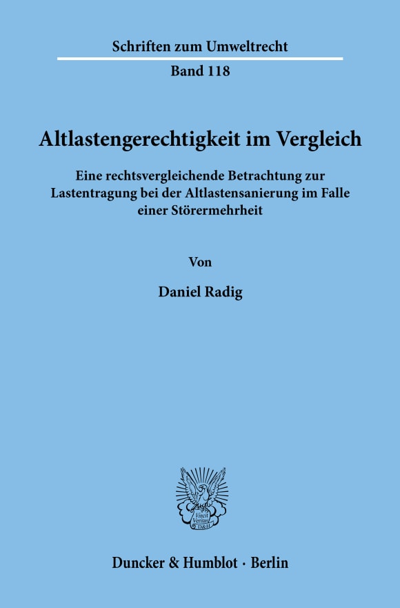 Cover Altlastengerechtigkeit im Vergleich