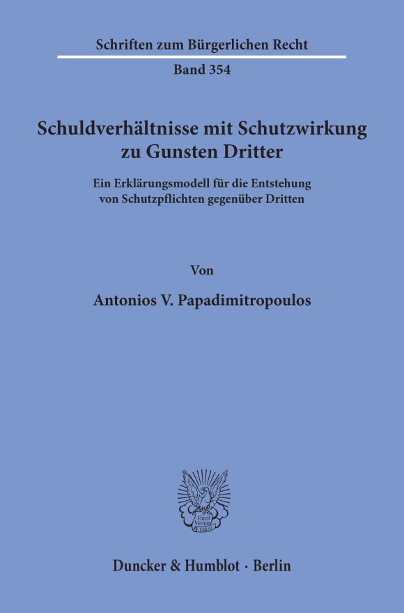 Cover Schuldverhältnisse mit Schutzwirkung zu Gunsten Dritter