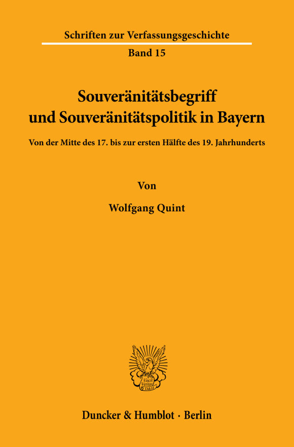 Cover Souveränitätsbegriff und Souveränitätspolitik in Bayern