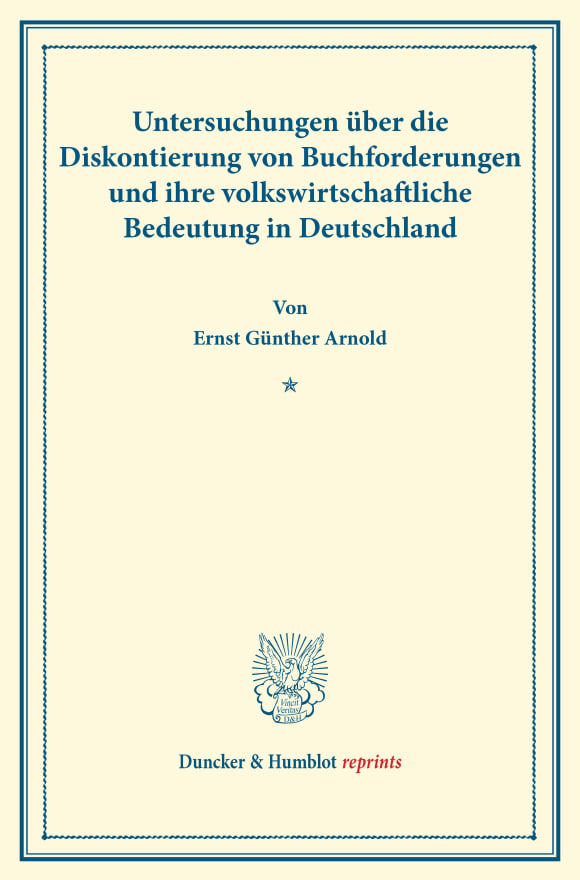 Cover Untersuchungen über die Diskontierung von Buchforderungen und ihre volkswirtschaftliche Bedeutung in Deutschland