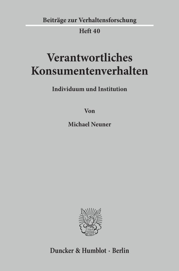 Cover Verantwortliches Konsumentenverhalten