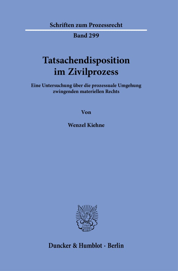 Cover Tatsachendisposition im Zivilprozess