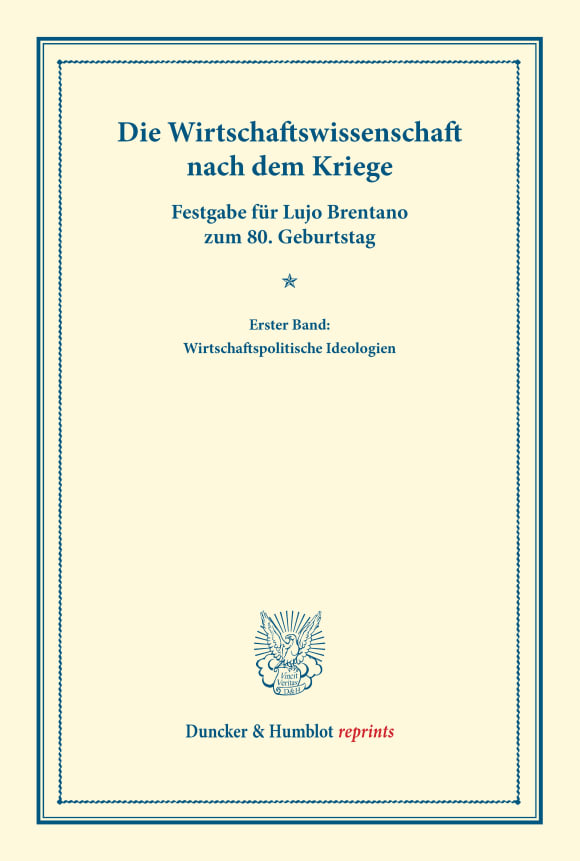 Cover Die Wirtschaftswissenschaft nach dem Kriege