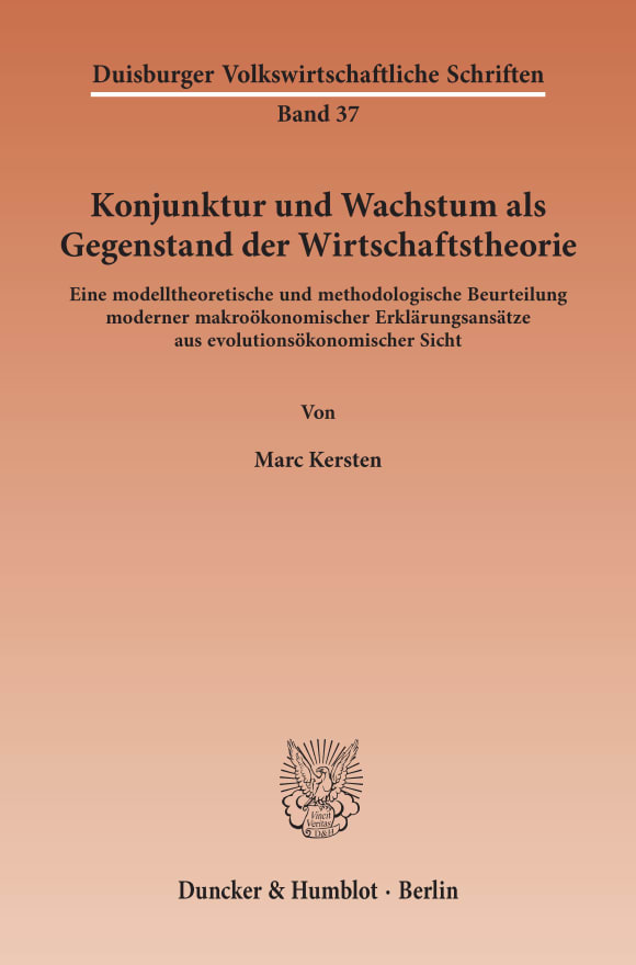 Cover Konjunktur und Wachstum als Gegenstand der Wirtschaftstheorie