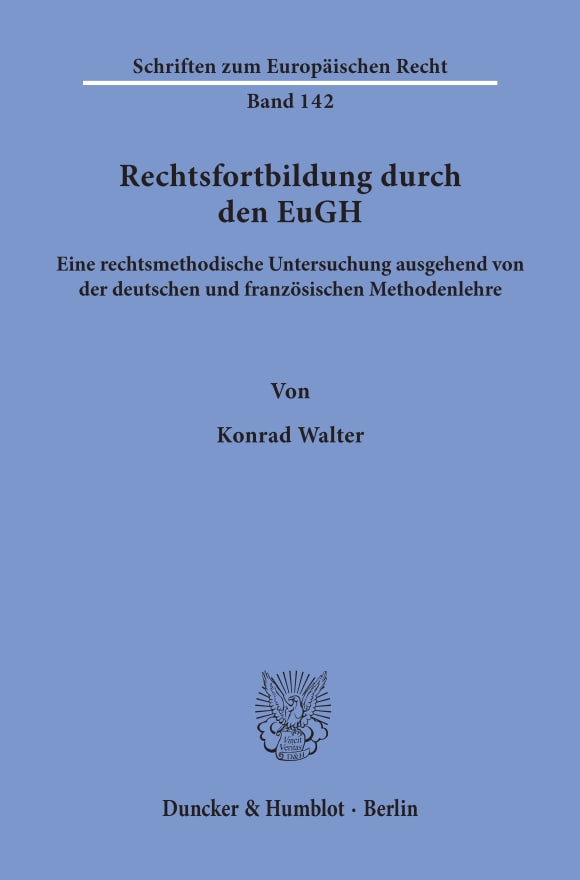 Cover Rechtsfortbildung durch den EuGH