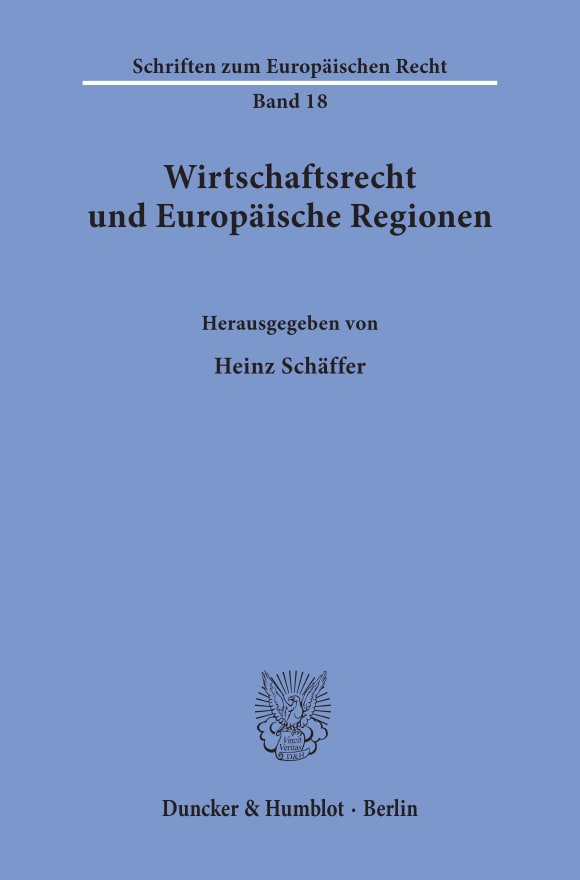 Cover Wirtschaftsrecht und Europäische Regionen