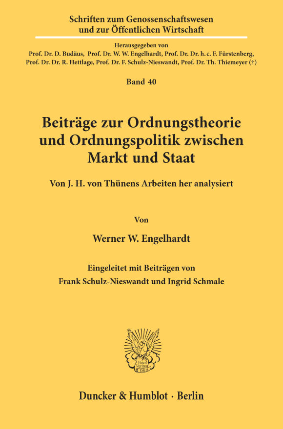 Cover Beiträge zur Ordnungstheorie und Ordnungspolitik zwischen Markt und Staat