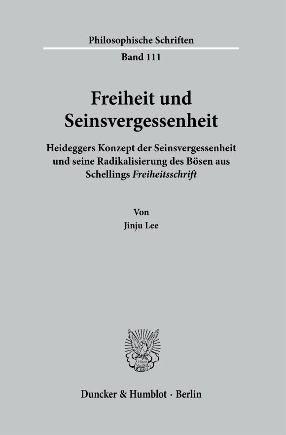 Cover Freiheit und Seinsvergessenheit