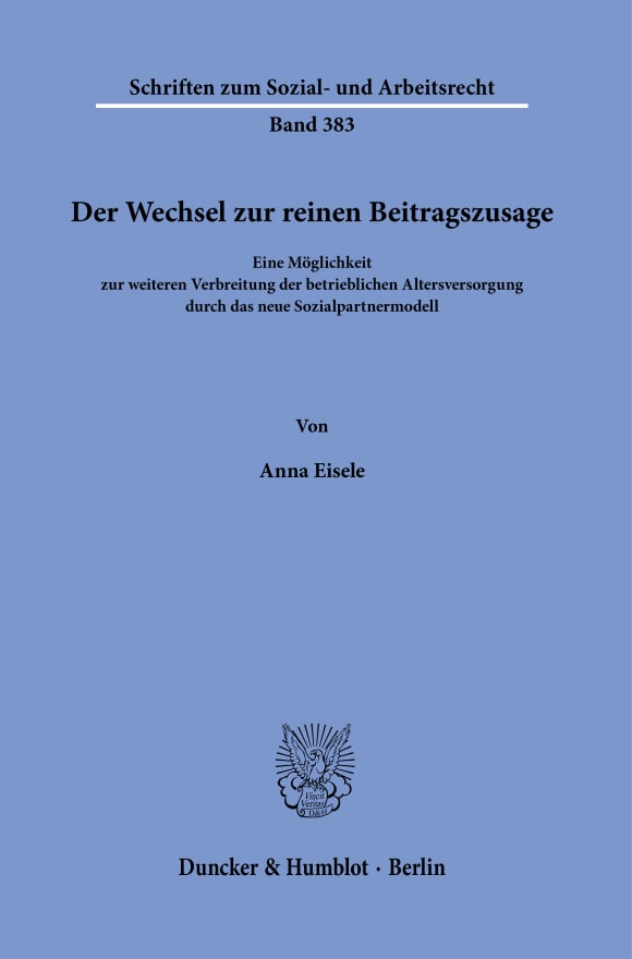 Cover Schriften zum Sozial- und Arbeitsrecht (SAR)