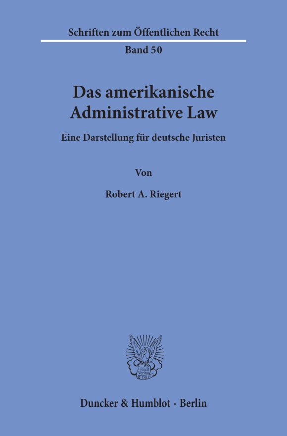 Cover Das amerikanische Administrative Law