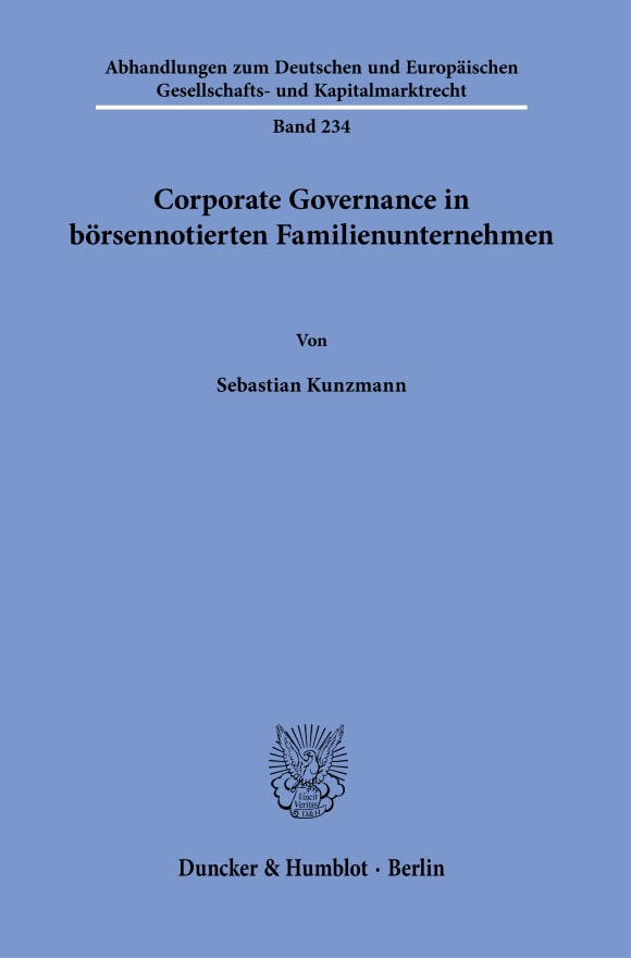 Cover Corporate Governance in börsennotierten Familienunternehmen