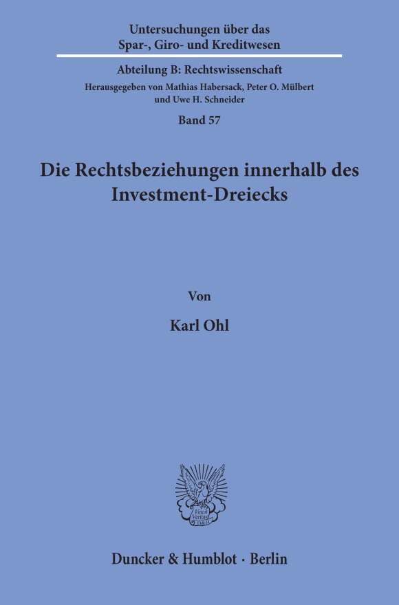 Cover Die Rechtsbeziehungen innerhalb des Investment-Dreiecks