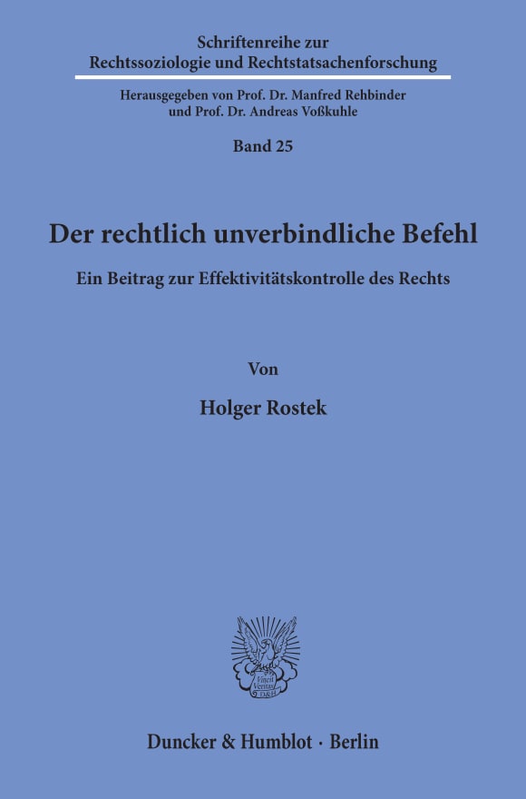 Cover Der rechtlich unverbindliche Befehl