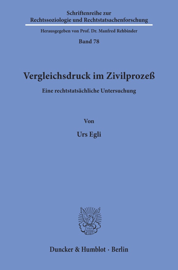 Cover Vergleichsdruck im Zivilprozeß