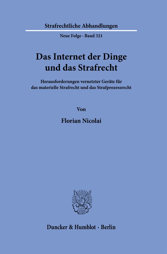 Cover Das Internet der Dinge und das Strafrecht